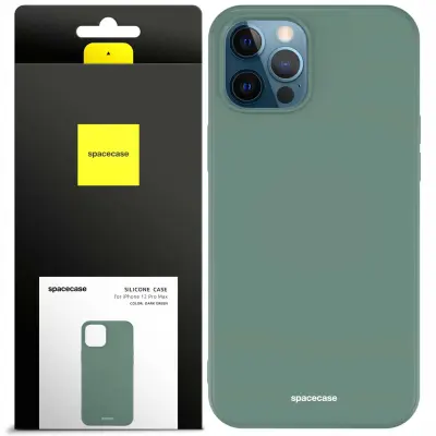 SILIKONSKI OVITEK SPACECASE ZA IPHONE 12 PRO MAX TEMNO ZELEN