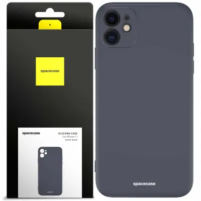 SILIKONSKI OVITEK SPACECASE ZA IPHONE 11 ZAŠČITA OVITEKA ČRNA