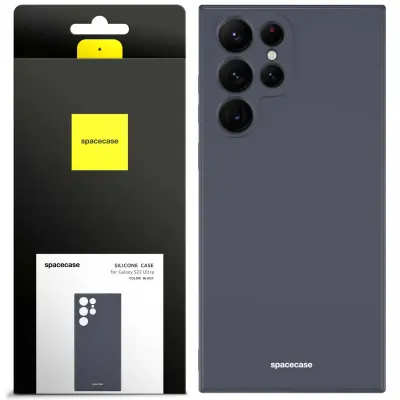 SILIKONSKI OVITEK SPACECASE ZA SAMSUNG GALAXY S22 ULTRA ČRN