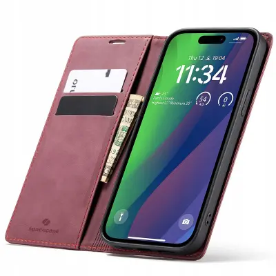 OVITEK SPACECASE WALLET ZA IPHONE 15 ŽEPNI OVITEK RDEČ