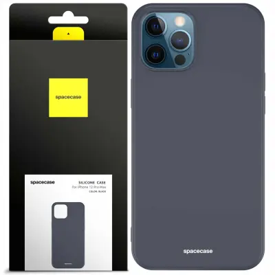 SILIKONSKI OVITEK SPACECASE ZA IPHONE 12 PRO MAX ČRN ZAŠČITNI