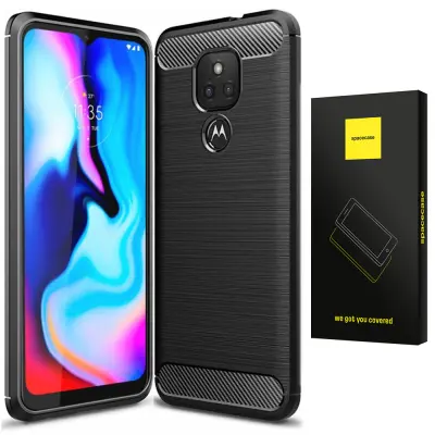 SPACECASE CASE CARBON COVER ZA MOTOROLA MOTO E7 ČRN