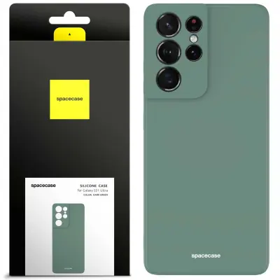 SILIKONSKI OVITEK SPACECASE ZA GALAXY S21 ULTRA TEMNO ZELEN