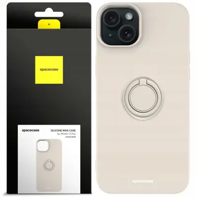 SPACECASE SILIKONSKI OVITEK RING ZA IPHONE 15 PLUS BONE CASE