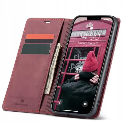 OVITEK SPACECASE WALLET ZA IPHONE 11 RDEČ Z ŽEPKOM ZA KREDIT