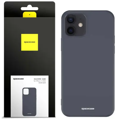 SILIKONSKI OVITEK SPACECASE ZA IPHONE 12 MINI ČRNA ZAŠČ