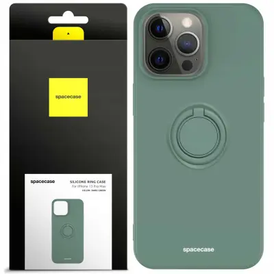 SPACECASE SILIKONSKI OVITEK OBROČ ZA IPHONE 13 PRO MAX TEMNO ZELEN