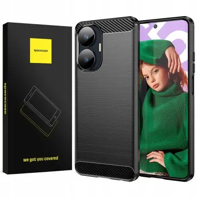 SPACECASE CASE CARBON COVER ZA REALME C55 ČRN