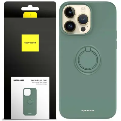 SPACECASE SILIKONSKI OVITEK RING ZA IPHONE 14 PRO MAX TEMNO ZELEN