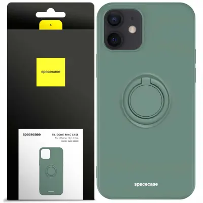 SPACECASE SILIKONSKI OVITEK RING ZA IPHONE 12 12 PRO TEMNO ZELEN