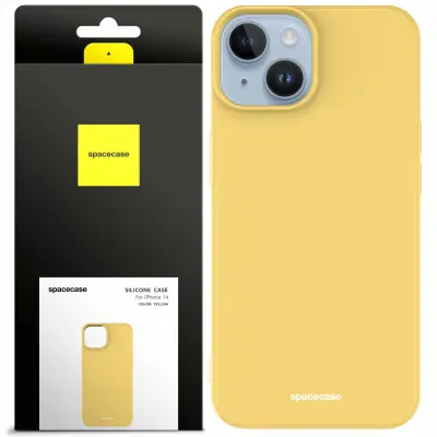 SILIKONSKI OVITEK SPACECASE ZA IPHONE 14 RUMENA ZAŠČITA ZA TELEFON