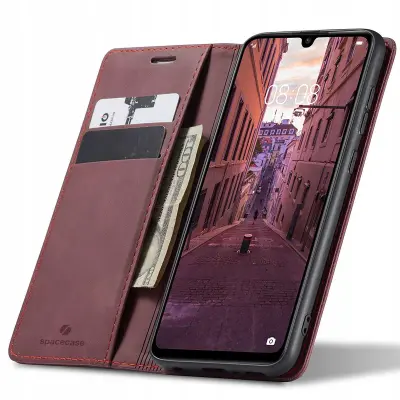 SPACECASE OVITEK DENARNICA ZA HUAWEI P30 LITE RDEČE USNJENO