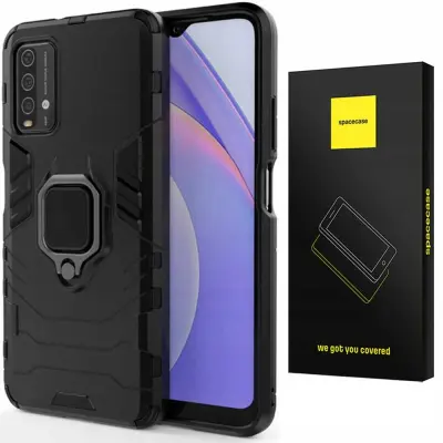 SPACECASE OVITEK ZA XIAOMI REDMI 9T SC X-RING ČRN