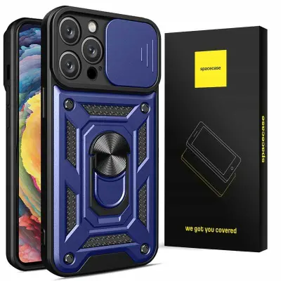 SPACECASE OVITEK ZA TELEFON IPHONE 15 PRO CAMRING MODRA ZA MAGSAFE