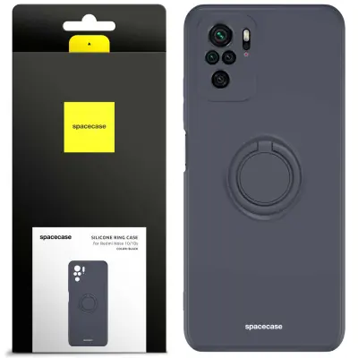SPACECASE SILIKONSKI OVITEK OBROČ ZA XIAOMI REDMI NOTE 10 10S ČRN