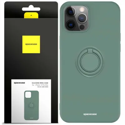 SPACECASE SILIKONSKI OVITEK RING ZA IPHONE 12 PRO MAX TEMNO ZELEN OVITEK