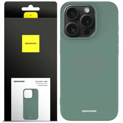 SILIKONSKI OVITEK SPACECASE ZA IPHONE 15 PRO TEMNO ZELEN OVITEK