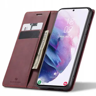 SPACECASE OVITEK WALLET GALAXY S21+ ZA TELEFON SAMSUNG RDEČA
