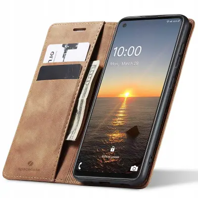 SPACECASE ETUI WALLET GALAXY A21S USNJE SVETLO RJAV