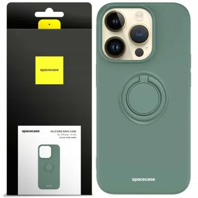 SILIKONSKI OVITEK SPACECASE RING ZA IPHONE 14 PRO TEMNO ZELEN