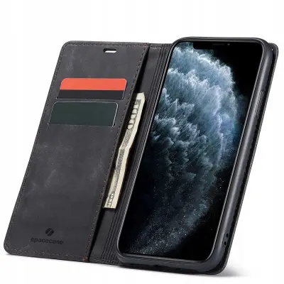 OVITEK SPACECASE WALLET ZA IPHONE 11 PRO ČRN OVITEK Z OVITKOM. KARTICA