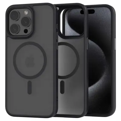 HIBRIDNI OVITEK SPACECASE ZA IPHONE 15 PRO MAX ZA MAGSAFE ČRN