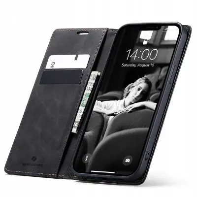 SPACECASE OVITEK SC WALLET ZA IPHONE 13 ČRN Z OPOMBAMI