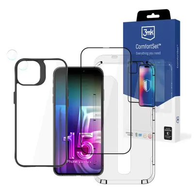 3MK COMFORT SET 4V1 ZA APPLE IPHONE 15 PLUS OVITEK, STEKLO, OVITEK