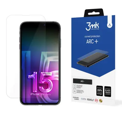 3MK ARC+ KALJENO STEKLO ZA APPLE IPHONE 15 PLUS ZAŠČITA OVITKA
