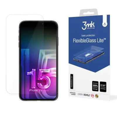 OVITEK IZ KALJENEGA STEKLA 3MK FLEXIBLEGLASS LITE ZA APPLE IPHONE 15 PLUS