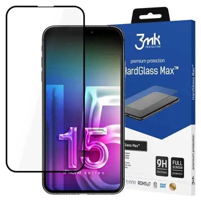 3MK HARDGLASS MAX ZA APPLE IPHONE 15 PLUS OVITEK IZ KALJENEGA STEKLA