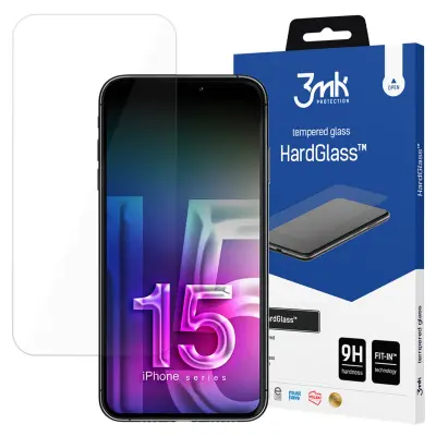 3MK HARDGLASS KALJENO STEKLO ZA APPLE IPHONE 15 - ZAŠČITA ZA EKRAN