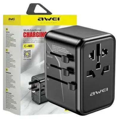 AWEI OMREŽNI ADAPTER 2XUSB + 3XUSB-C C-40 65W POLNILEC ZA TELEFON