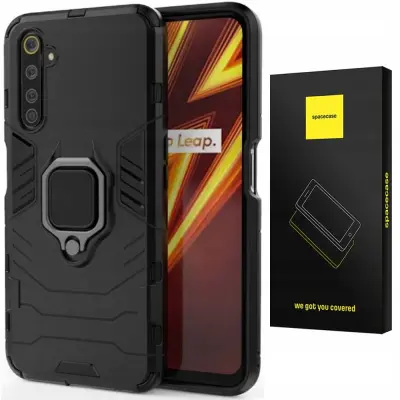 SPACECASE OVITEK ZA REALME 6 SC X-RING ČRN