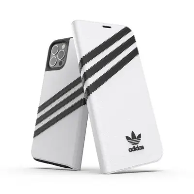 ADIDAS ETUI KNJIŽICA PU OVITEK ZA IPHONE 12/12 PRO 6.1 BELO ČRNO