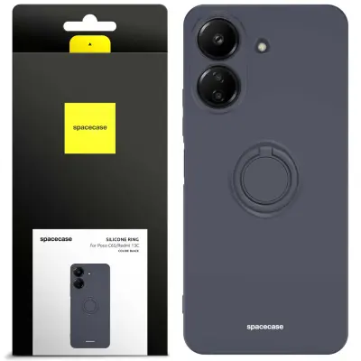 SPACECASE SILIKONSKI OVITEK OBROČ ZA XIAOMI REDMI 13C 4G POCO C65 ČRN