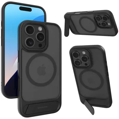 SPACECASE OVITEK STOJALO PRO MAG ZA IPHONE 16 PRO ČRN ZA MAGSAFE