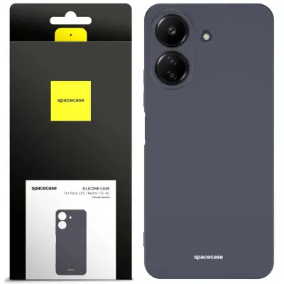 SILIKONSKI OVITEK SPACECASE ZA POCO C65 REDMI 13C 4G ČRN OVITEK