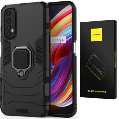 SPACECASE OVITEK ZA REALME 7 SC X-RING ČRN