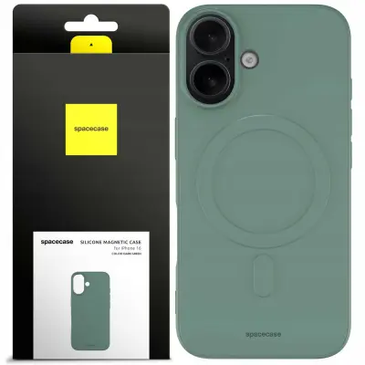 SPACECASE SILIKONSKI MAGNETNI OVITEK ZA IPHONE 16 TEMNO ZELEN