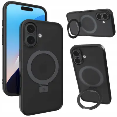 OVITEK SPACECASE RING PRO MAGNETNI ZA IPHONE 16 ČRN ZA MAGSAFE