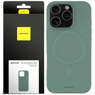 SILIKONSKI OVITEK SPACECASE MAGNETNI ZA IPHONE 16 PRO TEMNO ZELEN