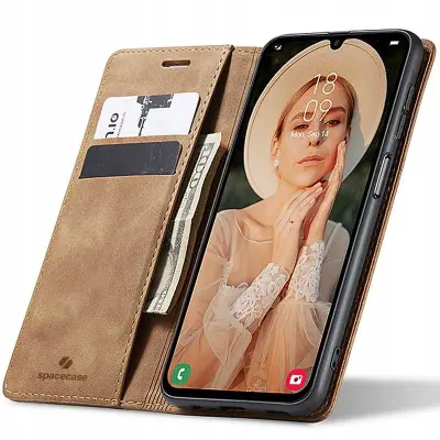 SPACECASE OVITEK DENARNICA ZA SAMSUNG GALAXY A25 5G SVETLO RJAV