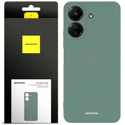 SILIKONSKI OVITEK SPACECASE ZA POCO C65 REDMI 13C 4G TEMNO ZELEN