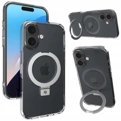 SPACECASE RING PRO MAG CLEAR OVITEK ZA IPHONE 16 ZA MAGSAFE 100% ZAŠČITA
