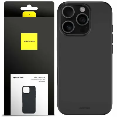 SILIKONSKI OVITEK SPACECASE ZA IPHONE 16 PRO MAX ČRN