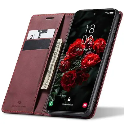 SPACECASE OVITEK DENARNICA GALAXY S24 ZA SAMSUNG OVITEK ZA KREDITNO KARTICO RDEČA