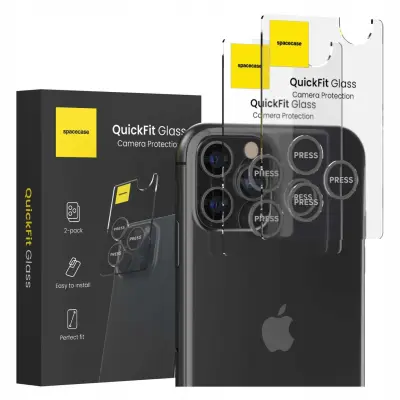 SPACECASE QUICKFIT KAMERA IZ KALJENEGA STEKLA ZA IPHONE 11 PRO MAX 12 ČRNA