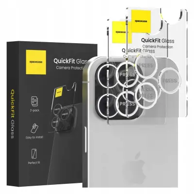 SPACECASE QUICKFIT KALJENO STEKLO ZA IPHONE 16 PRO MAX 16 PRO WHITE TITAN
