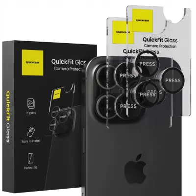 SPACECASE QUICKFIT KAMERA IZ KALJENEGA STEKLA ZA IPHONE 14 PRO MAX ČRNA